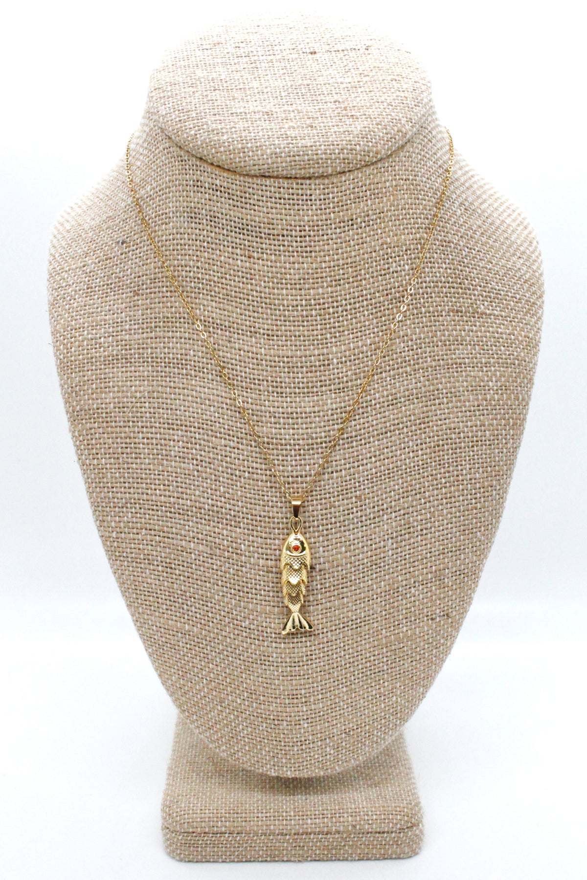 Delicate Articulated Gold Fish Necklace - N2-2564