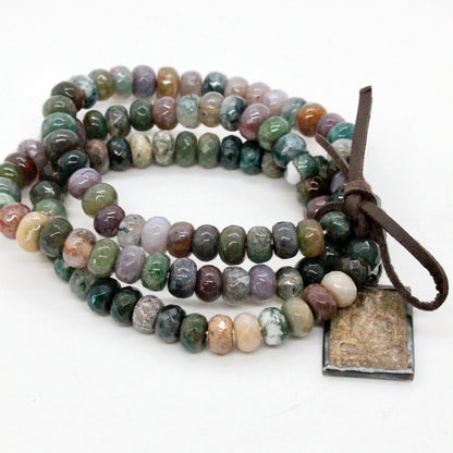 Indian Agate Buddha Charm Bracelet -Buddha Collection-