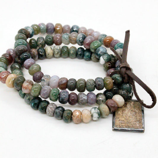 Indian Agate Buddha Charm Bracelet -Buddha Collection-