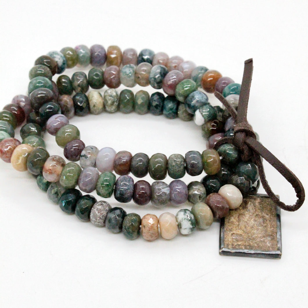 Indian Agate Buddha Charm Bracelet -Buddha Collection-
