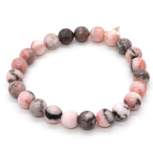 Pink Zebra Jasper 8mm Stretch Bracelet -Stone Collection-