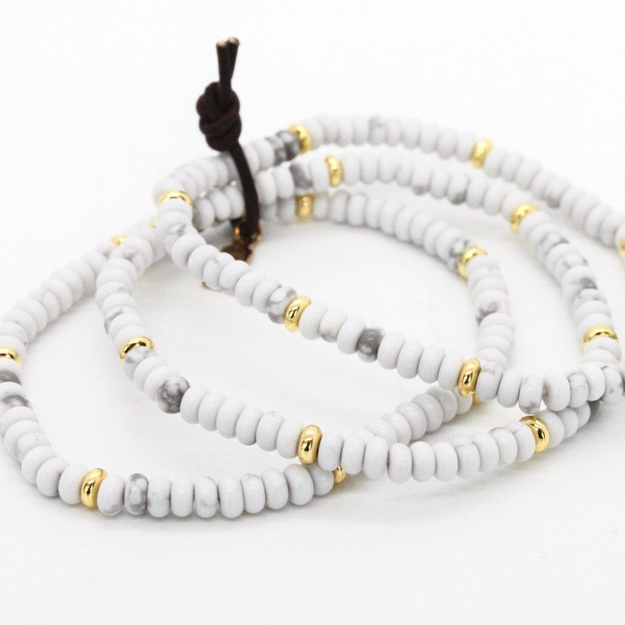 Howlite + Gold Bracelet Bundle