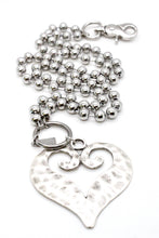 Load image into Gallery viewer, Open Heart Convertible Silver Chain Necklace
