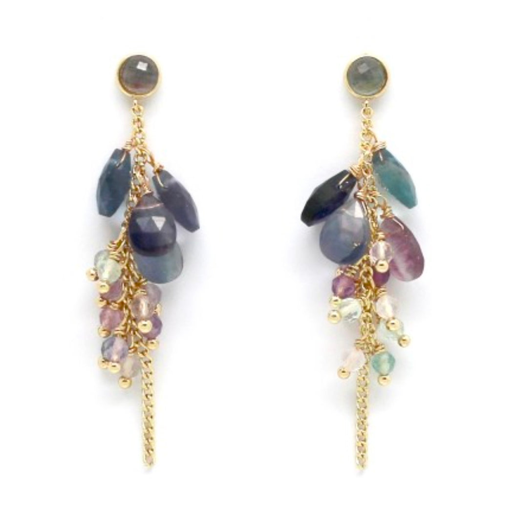 Fluorine Stone Dangle Earrings - E4-301