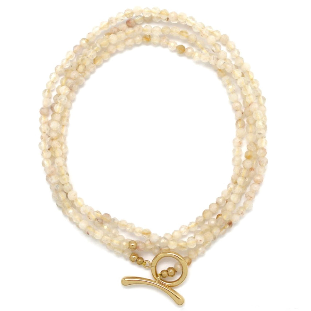 Luxury Faceted Quartz Stone Long Necklace - N2-2640