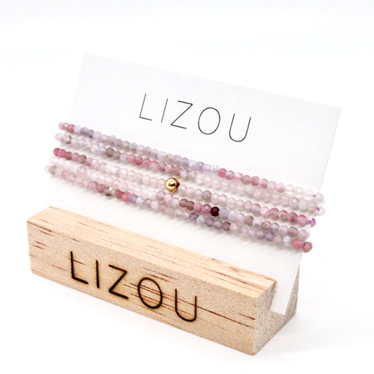 Delicate Faceted Mini Semi Precious Stone Mix Beaded Necklace - N9-009
