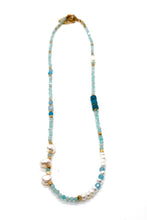 Load image into Gallery viewer, Amazonite and Apatite Short Beaded Necklace -French Flair Collection-
