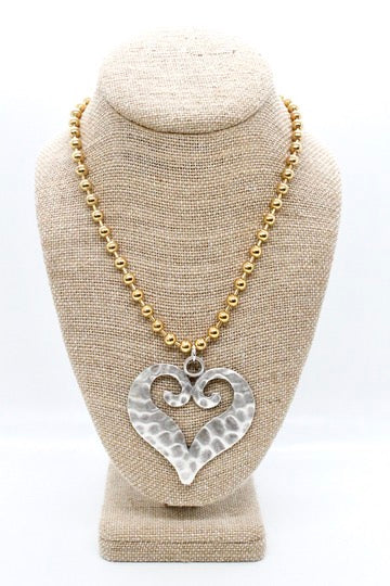 Open Heart Convertible Gold Chain Necklace