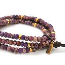 Load image into Gallery viewer, Purple Jasper + Gold Bracelet Bundle
