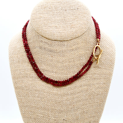 Luxury Faceted Long Ruby Necklace or Bracelet - N9-300