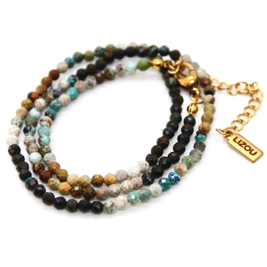 Short Gradient Turquoise Stone Necklace - N9-200TG