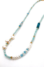 Load image into Gallery viewer, Amazonite and Apatite Short Beaded Necklace -French Flair Collection-
