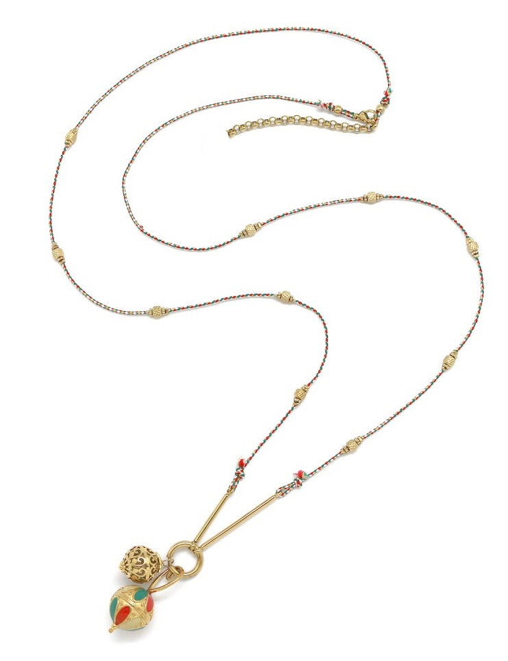 Double Maraca Charm Necklace - N2-2591