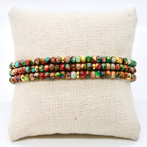 Rainbow Jasper 2 + Gold Bracelet Bundle