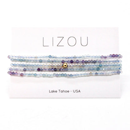 Delicate Faceted Mini Semi Precious Stone Mix Beaded Necklace - N9-001