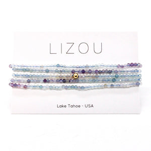 Delicate Faceted Mini Semi Precious Stone Mix Beaded Necklace - N9-001
