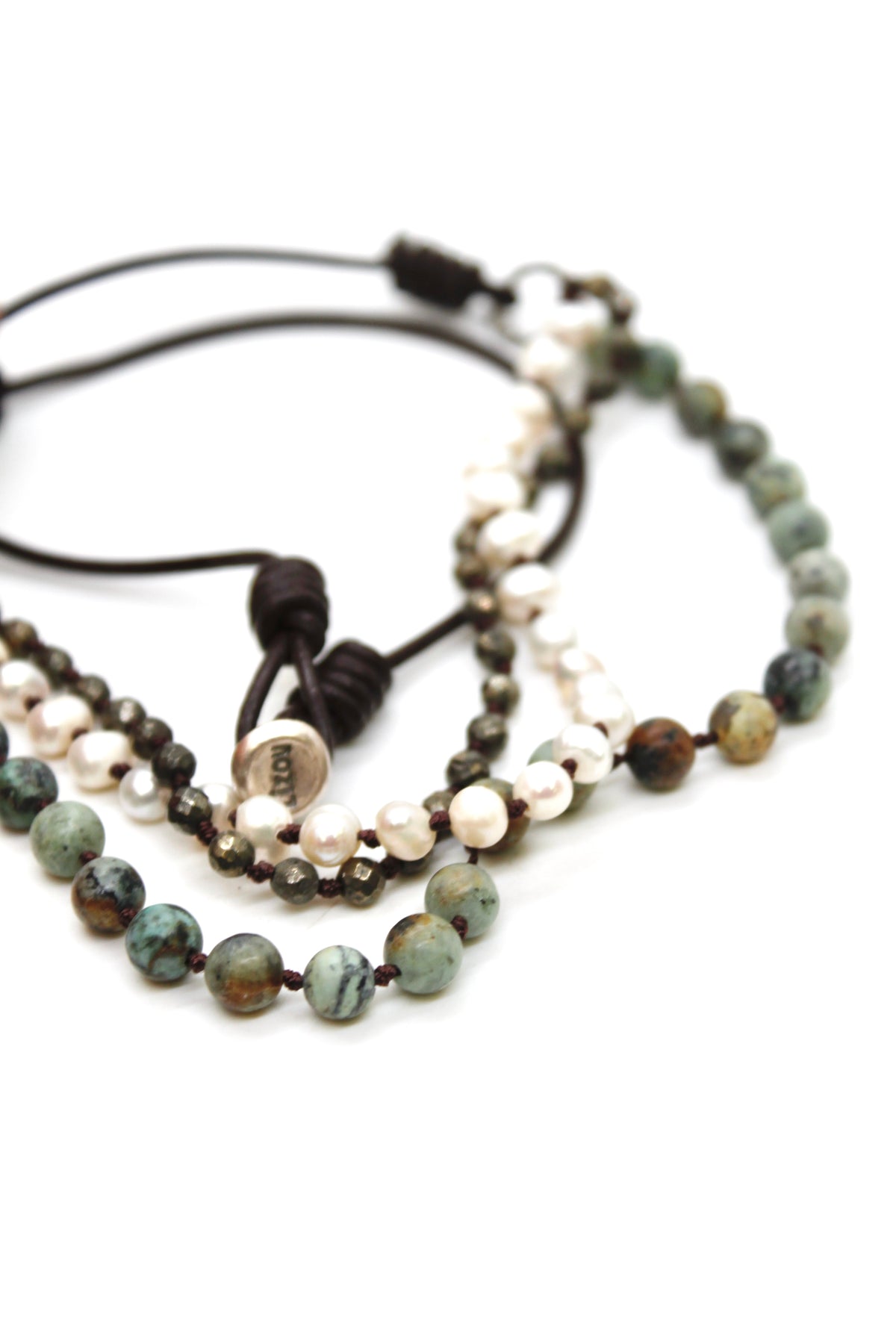 Semi Precious Stone Multi Strand Short Necklace - N4-022