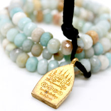 Load image into Gallery viewer, Faceted Amazonite Reversible Gold Buddha Charm Bracelet -Buddha Collection-
