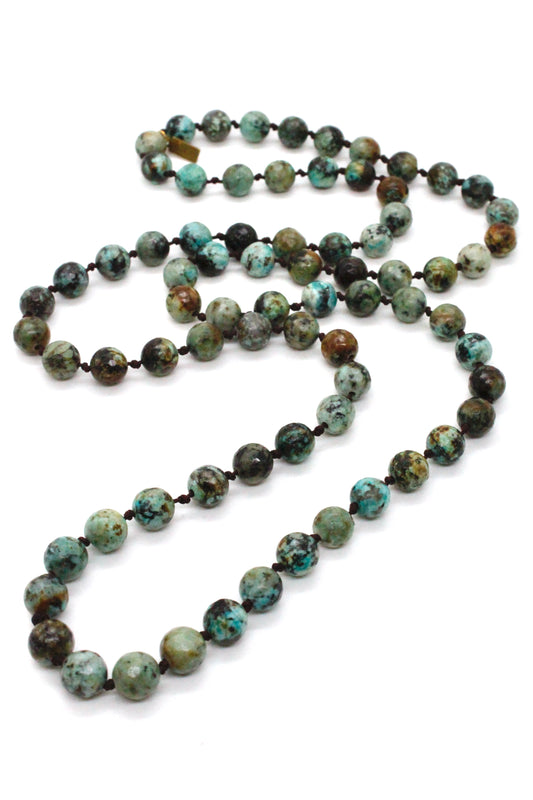 Round African Turquoise Bead Necklace