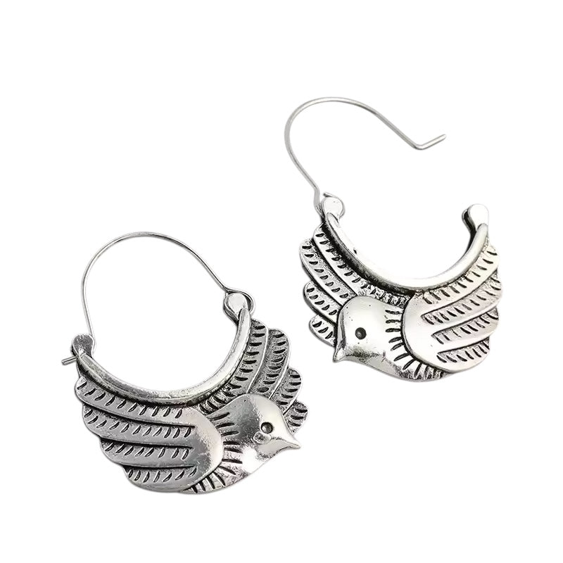 Silver Bird Dangle Earrings - E9-090