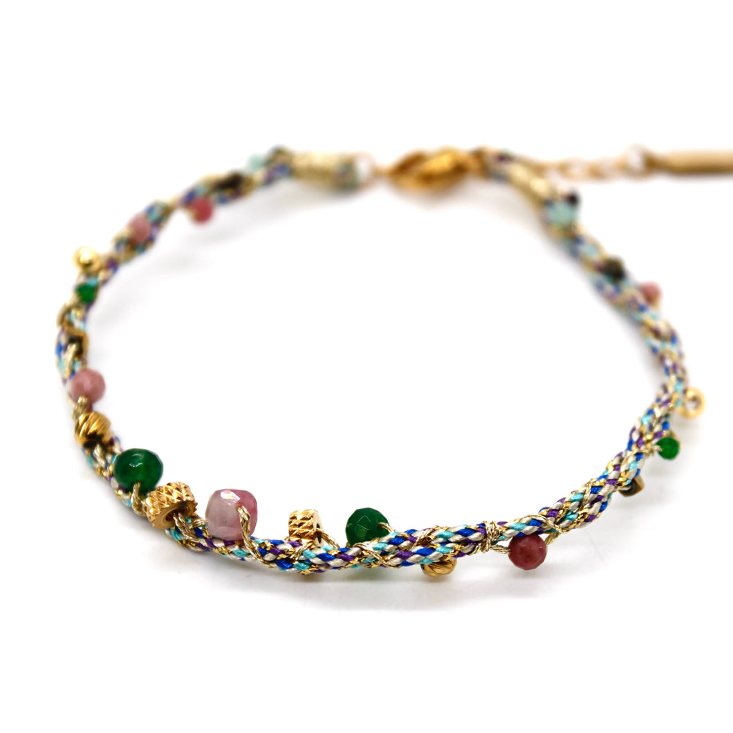 Braids and Beads Pastel Bracelet - B4-030