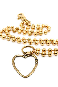 Brass Cutout Heart Convertible Gold Chain Necklace