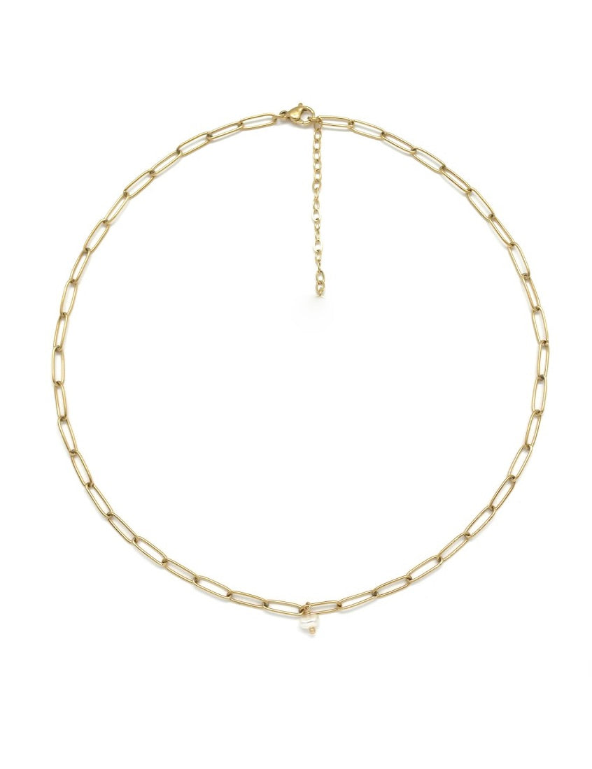 Simple is Everything Mini Pearl Chain Necklace -French Flair Collection- N2-2278
