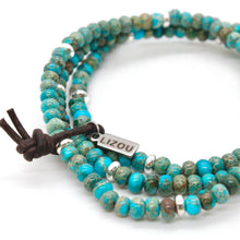 Load image into Gallery viewer, Turquoise Jasper + Silver Bracelet Bundle
