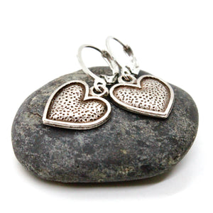 Textured Heart Small Earrings