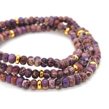 Load image into Gallery viewer, Purple Jasper + Gold Bracelet Bundle
