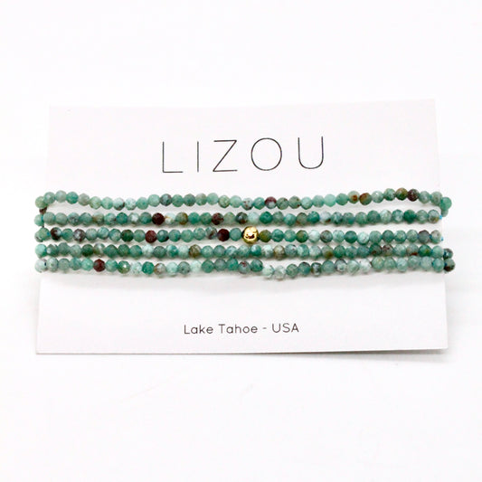 Delicate Faceted Mini Semi Precious Stone Beaded Necklace - N9-107