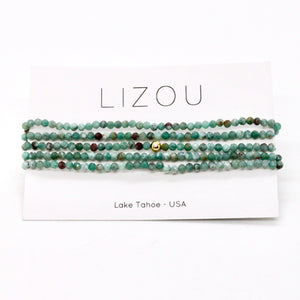 Delicate Faceted Mini Semi Precious Stone Beaded Necklace - N9-107