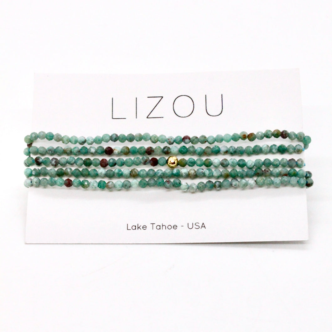 Delicate Faceted Mini Semi Precious Stone Beaded Necklace - N9-107