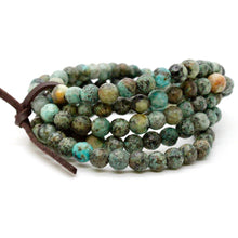 Load image into Gallery viewer, Luxury Faceted African Turquoise Stack Bracelet
