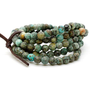 Luxury Faceted African Turquoise Stack Bracelet