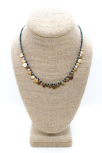 Load image into Gallery viewer, Short Mini Gold Disc Charm Azurite Necklace - N2-2612AZ

