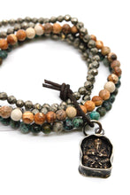 Load image into Gallery viewer, Semi Precious Stone Mix Ganesh Charm Bracelet -The Buddha Collection- BC-114-3G1
