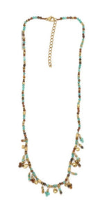 Mini Stone Droplets Faceted Stone Necklace - N2-2642C
