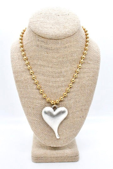 Simple Silver Pendant Convertible Gold Chain Necklace