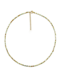 Delicate 24K Gold Plate and Faceted Amazonite Necklace N2-2440 -French Flair Collection-