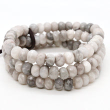 Load image into Gallery viewer, Faceted White Crazy Lace Agate Three Strand Bracelet -BL-WLA
