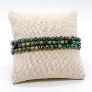 Faceted African Turquoise Stretch Necklace or Bracelet - NS-AF