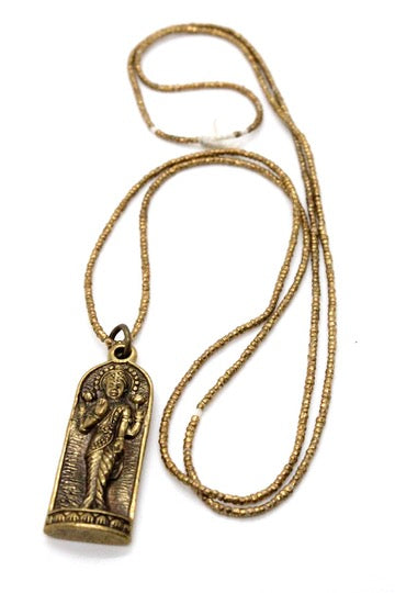 Buddha Necklace 4 - Reversible African Beads - One of a Kind -