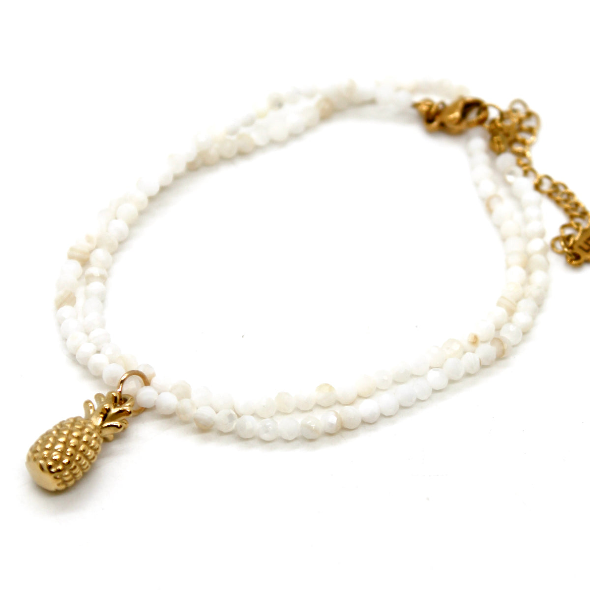 Pineapple Mini Stone Gold Charm Necklace