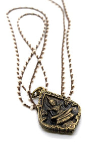 Buddha Necklace 45 - Long Buddha Crochet Necklace - One of a Kind -