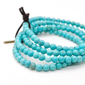 Delicate Turquoise Four Strand Stack Bracelet