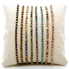 Load image into Gallery viewer, Tiny Faceted Stone and Gold Adjustable Bracelet - B4-031
