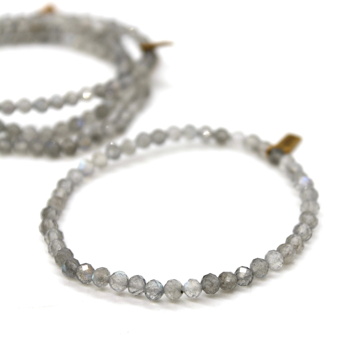Faceted Labradorite 4mm Stretch Bracelet - B7-018