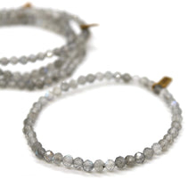 Load image into Gallery viewer, Faceted Labradorite 4mm Stretch Bracelet - B7-018
