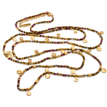 Load image into Gallery viewer, Multi Stone Mix and Mini Gold Coin Wrap Necklace - N2-2617E
